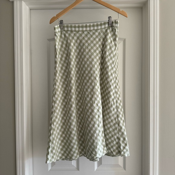 Vero Moda Karma midi skirt size L in green and white gingham - Picture 6 of 9